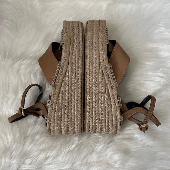 Rag & Bone Sandals Womens EU 41 US 11 Tan Hera Leather Platform Wedge Espadrille - Picture 9 of 13